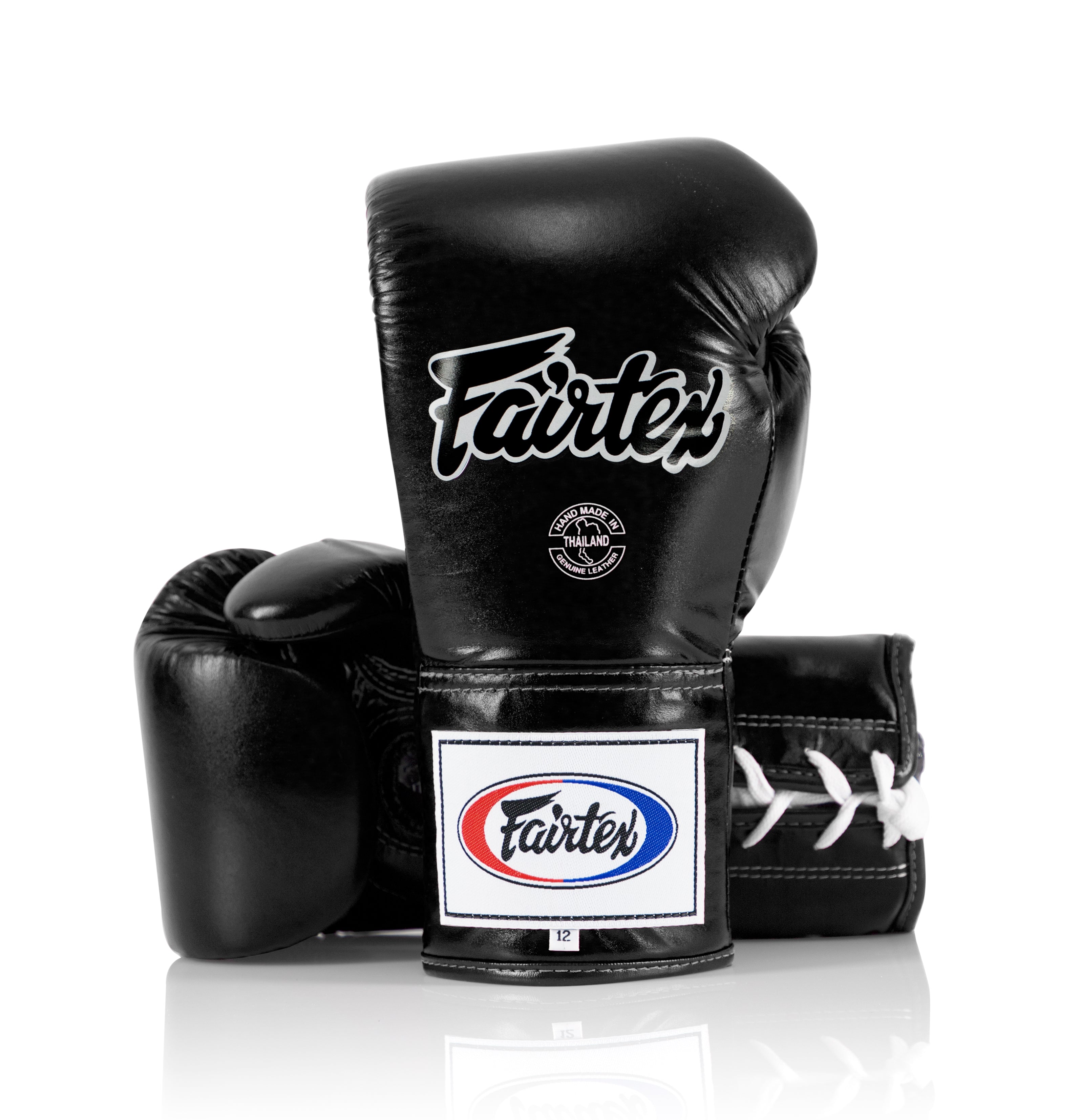 Fairtex BGL6 Pro Leather Laced Competition Gloves Locked Thumb for M