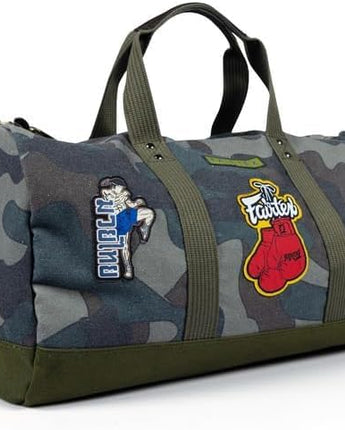 Fairtex BAG 24 Camo Duffel Bag – Heavy Duty Gym Carryall for MMA, Muay Thai, Boxing, Martial Arts & Training