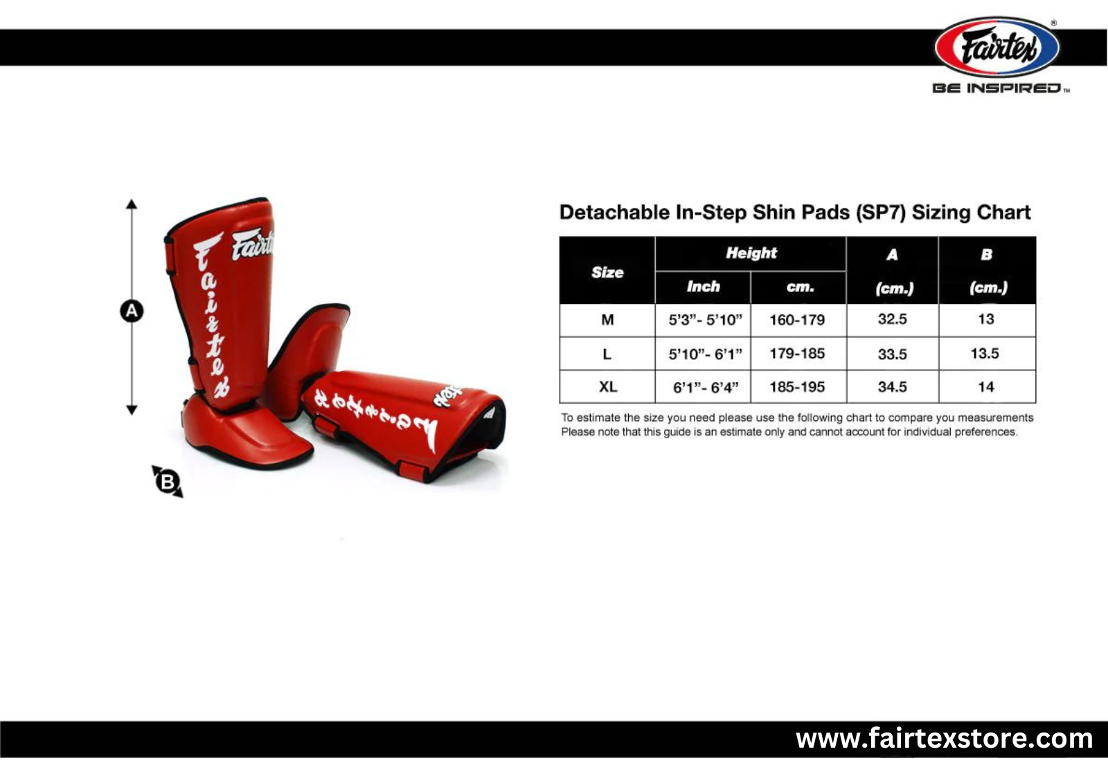 Fairtex SP7 Detachable Muay Thai Shin Guard