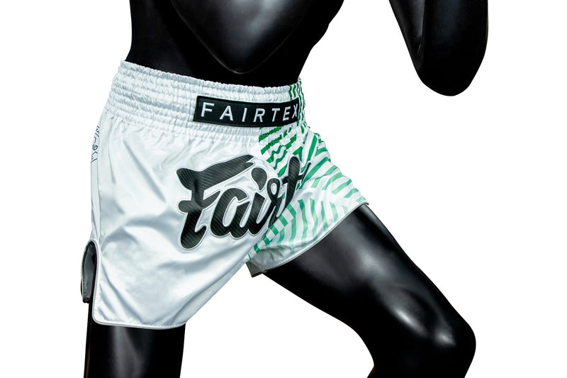 FairtexBS1923 Racer White Slim Cut Muay Thai Boxing Shorts - Fairtex Store