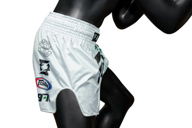 FairtexBS1923 Racer White Slim Cut Muay Thai Boxing Shorts - Fairtex Store