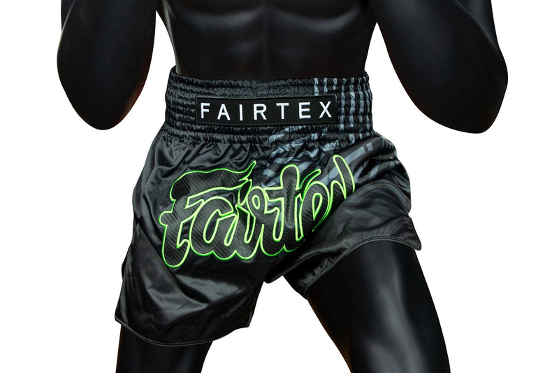 Fairtex BS1924 Racer Black Slim Cut Muay Thai Boxing Shorts - Fairtex Store