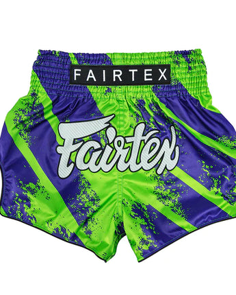 Fairtex BS1928 Green/Blue New Muay Thai Boxing Shorts Slim Cut