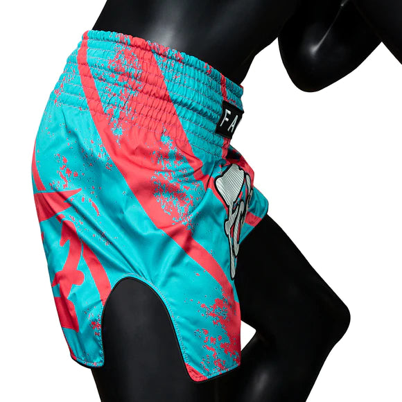 BS1929 Street King Pink/Blue New Muay Thai Boxing Shorts Slim Cut