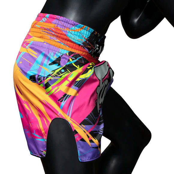 BS1934 World Music Black New Muay Thai Boxing Shorts (Small)- Sale
