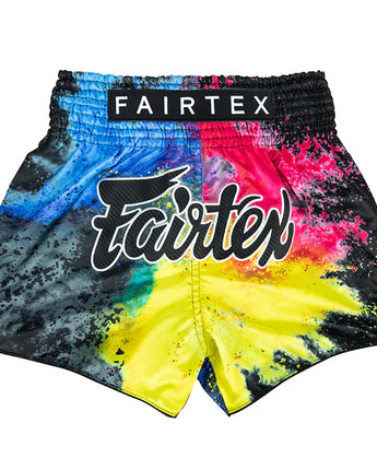 Fairtex BS1938 Black Acid Jazz Slim Cut Muay Thai Boxing Shorts
