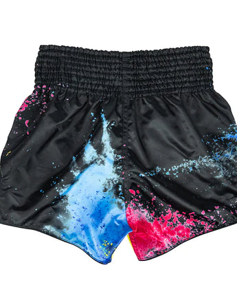 Fairtex BS1938 Black Acid Jazz Slim Cut Muay Thai Boxing Shorts