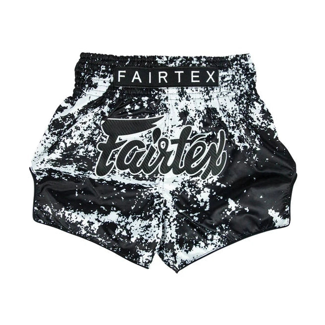 BS1949 Grunge Black Fairtex Slim Cut Muay Thai Boxing Shorts
