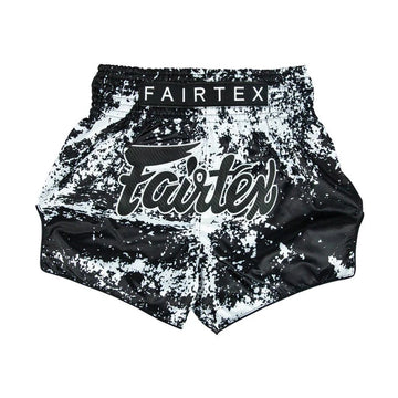 BS1949 Grunge Black Fairtex Slim Cut Muay Thai Boxing Shorts