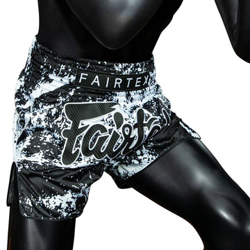 BS1949 Grunge Black Fairtex Slim Cut Muay Thai Boxing Shorts
