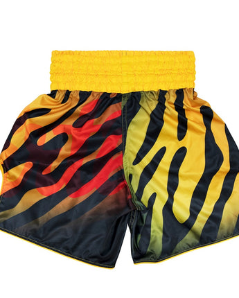 New Fairtex Boxing Trunks BT2002 - Yellow/Black Tiger Muay Thai Boxing Shorts - Fairtex Store