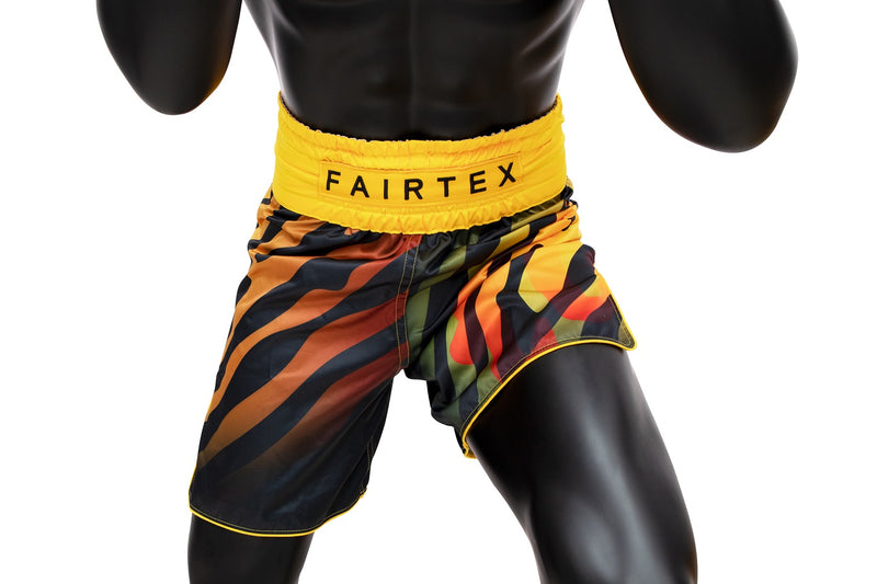 New Fairtex Boxing Trunks BT2002 - Yellow/Black Tiger Muay Thai Boxing Shorts