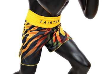 New Fairtex Boxing Trunks BT2002 - Yellow/Black Tiger Muay Thai Boxing Shorts - Fairtex Store