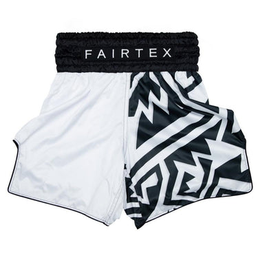 Fairtex Boxing Trunks, Muay Thai Boxing Shorts BT2003 - White/Black Monochrome - Fairtex Store