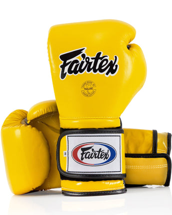 Fairtex BGV9 Mexican Style Yellow Black Muay Thai Boxing Glove - Heavy Hitter - Fairtex Store
