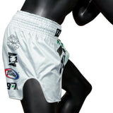 FairtexBS1923 Racer White Slim Cut Muay Thai Boxing Shorts - Fairtex Store