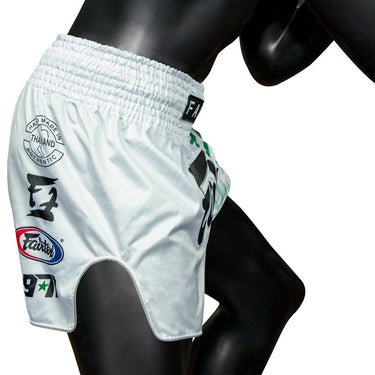 FairtexBS1923 Racer White Slim Cut Muay Thai Boxing Shorts - Fairtex Store