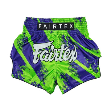 Fairtex BS1928 Green/Blue New Muay Thai Boxing Shorts Slim Cut