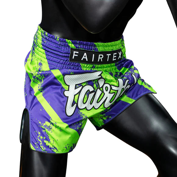 Fairtex BS1928 Green/Blue New Muay Thai Boxing Shorts Slim Cut