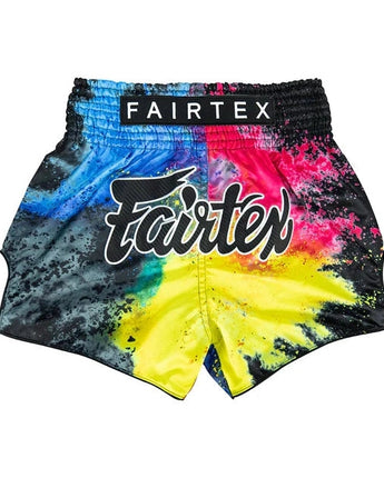 Fairtex BS1938 Black Acid Jazz Slim Cut Muay Thai Boxing Shorts