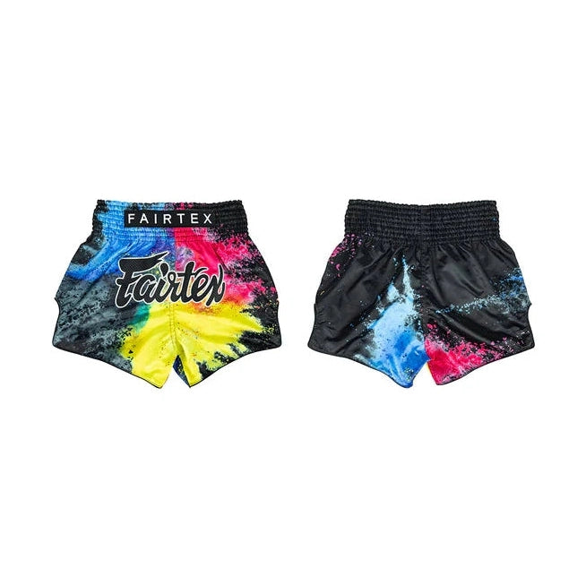 Fairtex BS1938 Black Acid Jazz Slim Cut Muay Thai Boxing Shorts