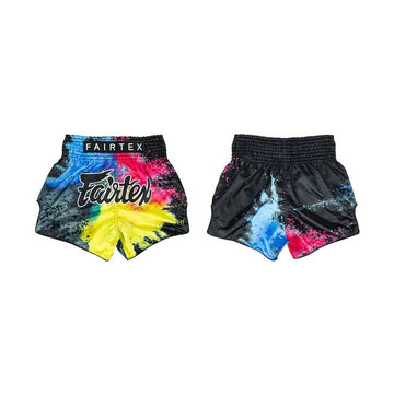 Fairtex BS1938 Black Acid Jazz Slim Cut Muay Thai Boxing Shorts