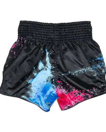 Fairtex BS1938 Black Acid Jazz Slim Cut Muay Thai Boxing Shorts