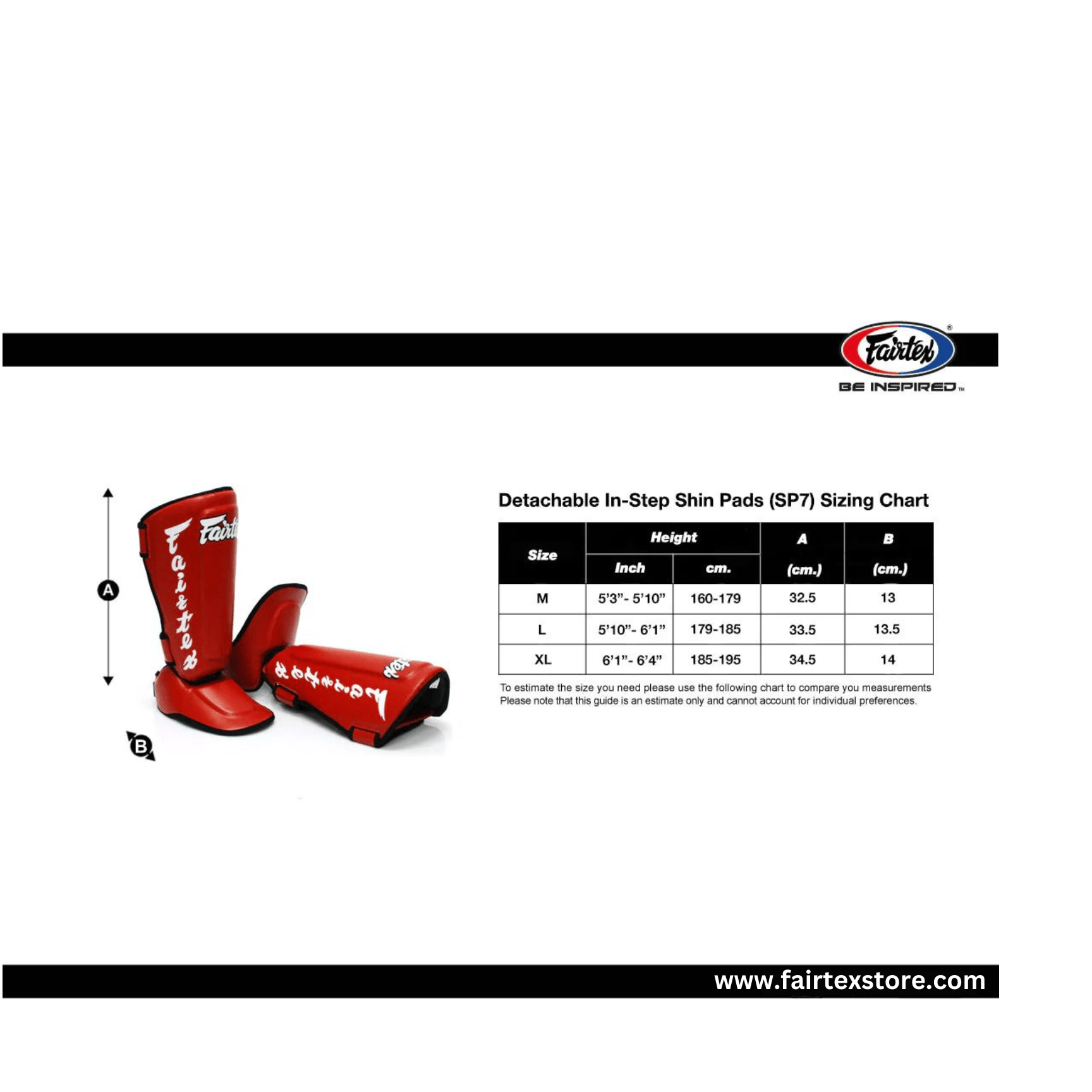 Fairtex SP7 Detachable Muay Thai Shin Guard - Outlet