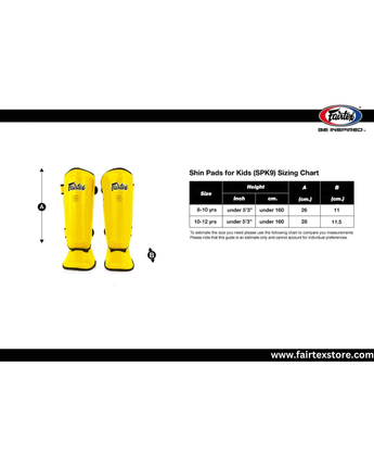 Fairtex SPK9 Youth Muay Thai Kickboxing Shin Guards for Kids (Blue-10-12 yrs old| Used-Like New) - Outlet