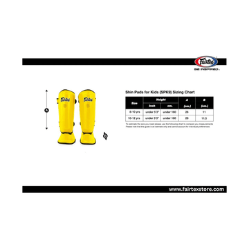 Fairtex SPK9 Youth Muay Thai Kickboxing Shin Guards for Kids - Outlet
