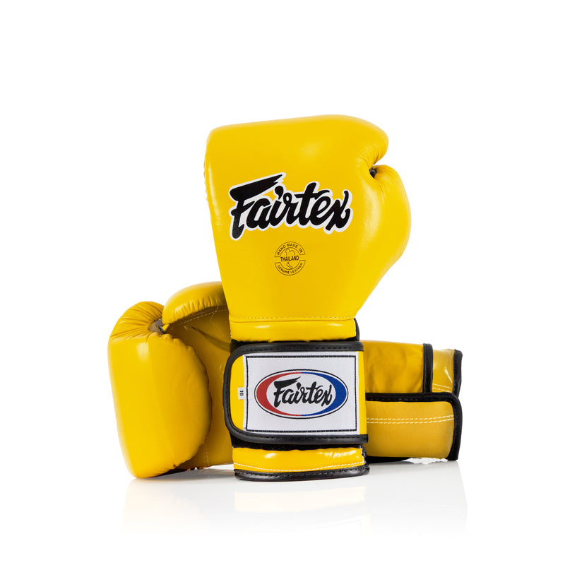 Fairtex BGV9 Mexican Style Yellow Black Muay Thai Boxing Glove - Heavy Hitter - Fairtex Store