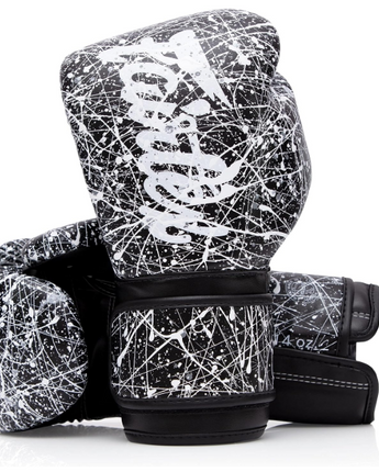 Fairtex BGV14PT Black/ White Painter Muay Thai Boxing Glove- Sale