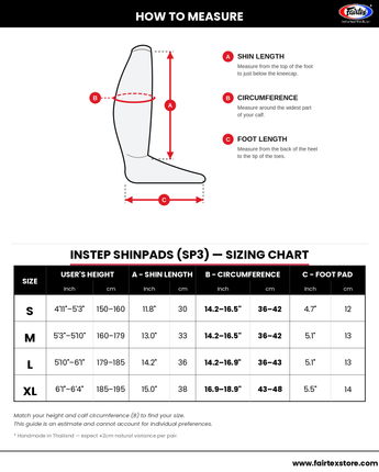 Fairtex SP3 Pro Style Muay Thai Shin Guard