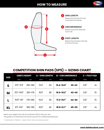 Fairtex SP5 Competition Muay Thai Shin Guards