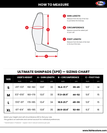 Fairtex SP8 Muay Thai Shin Guards Ultimate Shinguards
