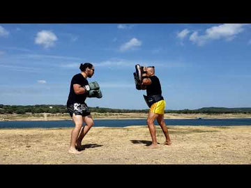 Fairtex KPLS2 Superior Kickboxing Curved Kick Pads - Cowhide Leather