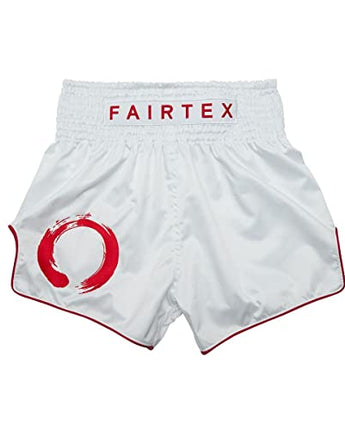 Fairtex BS1918 Enso White Slim Cut Muay Thai Boxing Shorts - Fairtex Store