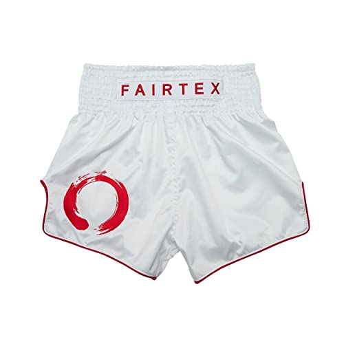 Fairtex BS1918 Enso White Slim Cut Muay Thai Boxing Shorts - Fairtex Store