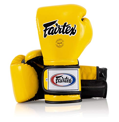 Fairtex BGV9 Mexican Style Yellow Black Piping Muay Thai Boxing Glove - Heavy Hitter - Fairtex Store