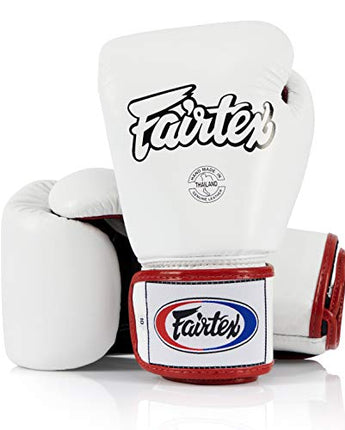 Fairtex BGV1 White/Black/Red Muay Thai Boxing Glove - Fairtex Store