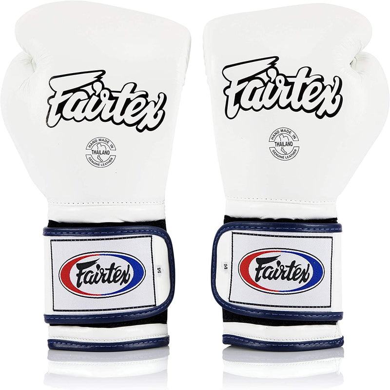 Fairtex BGV9 White Blue Muay Thai Boxing Glove - Fairtex Store
