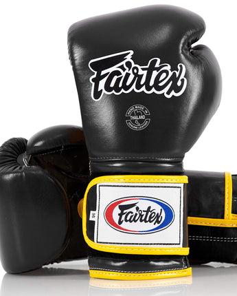Fairtex BGV9 Black Yellow Muay Thai Boxing Glove - Fairtex Store