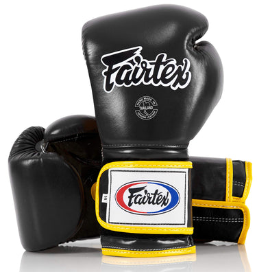 Fairtex BGV9 Black Yellow Muay Thai Boxing Glove - Fairtex Store