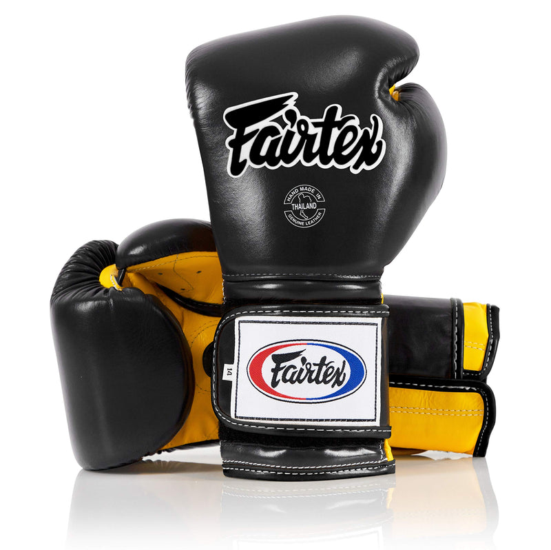 Fairtex BGV9 Black Yellow Muay Thai Boxing Glove - Fairtex Store