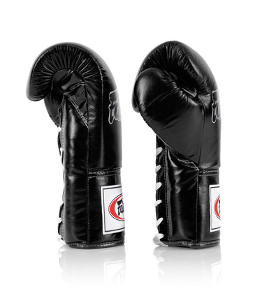 Fairtex Pro Leather Laced Competition Gloves - Locked Thumb for Muay Thai and Boxing - Fairtex Store