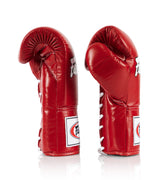 Fairtex Pro Leather Laced Competition Gloves - Locked Thumb for Muay Thai and Boxing - Fairtex Store