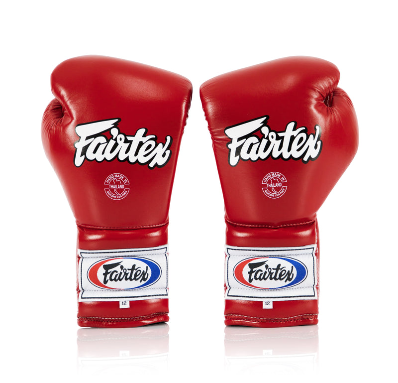 Fairtex Pro Leather Laced Training Gloves - Mexican Style for Muay Thai and Boxing - Fairtex Store