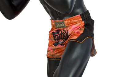 Fairtex Orange Camo Slim Cut Muay Thai Boxing Short - Fairtex Store