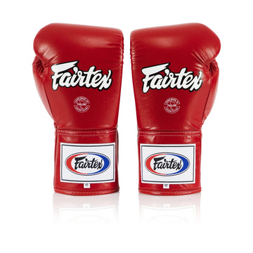 Fairtex Pro Leather Laced Competition Gloves - Locked Thumb for Muay Thai and Boxing - Fairtex Store