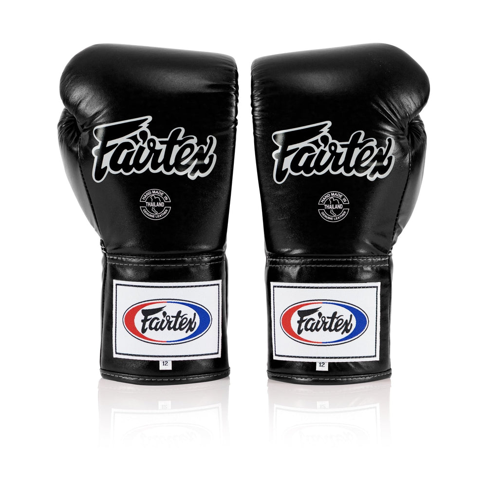 Fairtex Pro Leather Laced Competition Gloves - Locked Thumb for Muay Thai and Boxing - Fairtex Store